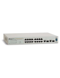 Allied Telesis 10 100TX x 16 ports WebSmart switch with 1000T SFP x 2 combo ports, EU power cord Gestito Bianco