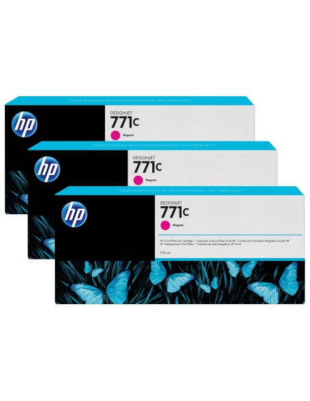 HP Confezione da 3 cartucce di inchiostro magenta DesignJet 771C, 775 ml