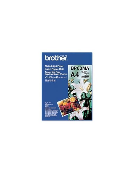 Brother BP60MA Inkjet Paper carta inkjet A4 (210x297 mm) Opaco 25 fogli Bianco
