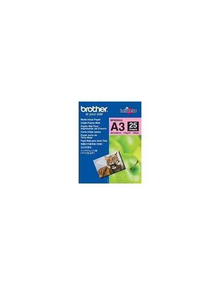 Brother BP60MA3 Inkjet Paper carta inkjet A3 (297x420 mm) Opaco 25 fogli Bianco