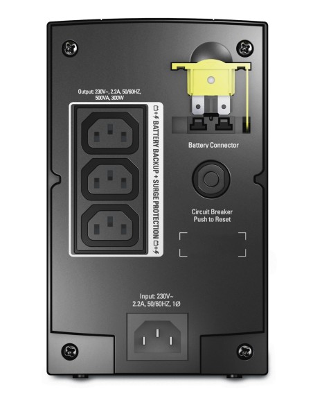 APC Back-UPS A linea interattiva 0,5 kVA 300 W 3 presa(e) AC