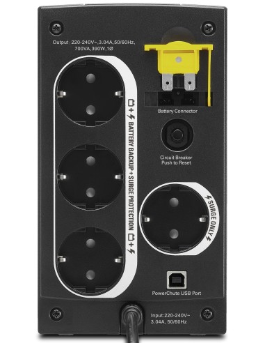 APC Back-UPS A linea interattiva 0,7 kVA 390 W 4 presa(e) AC