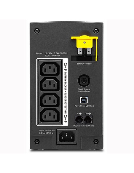 APC Back-UPS A linea interattiva 0,7 kVA 390 W 4 presa(e) AC