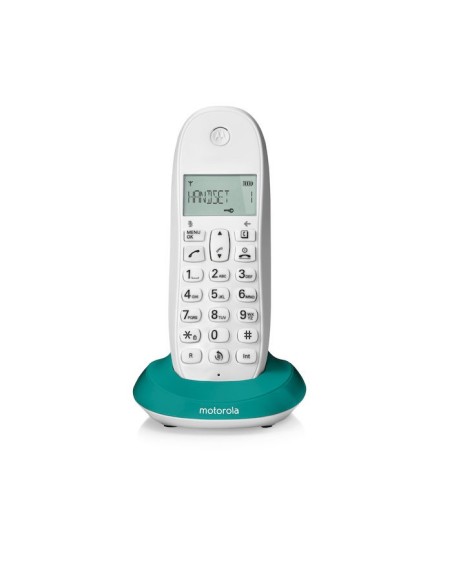Motorola C1001L Telefono DECT Identificatore di chiamata Turchese, Bianco