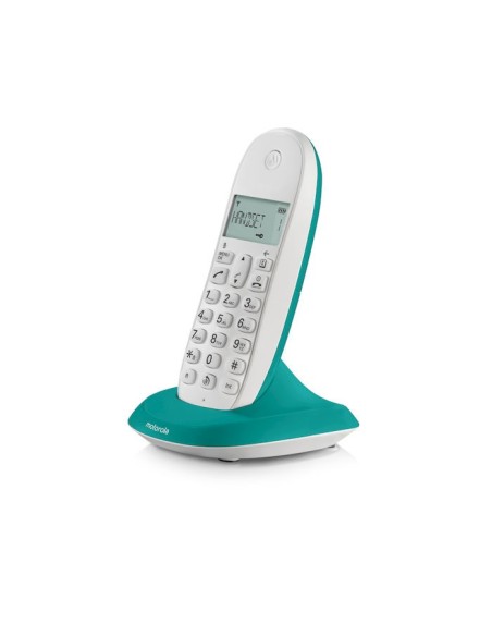 Motorola C1001L Telefono DECT Identificatore di chiamata Turchese, Bianco