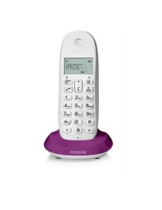 Motorola C1001L Telefono DECT Identificatore di chiamata Viola, Bianco