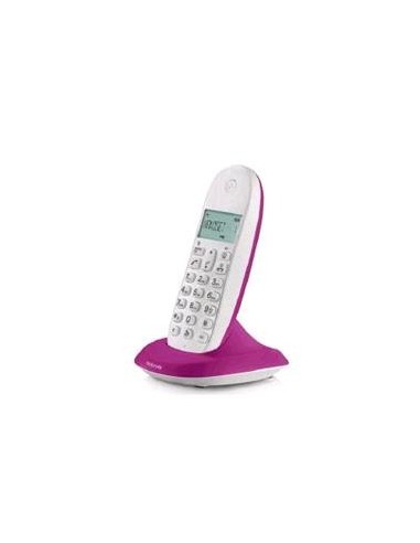 Motorola C1001L Telefono DECT Identificatore di chiamata Viola, Bianco