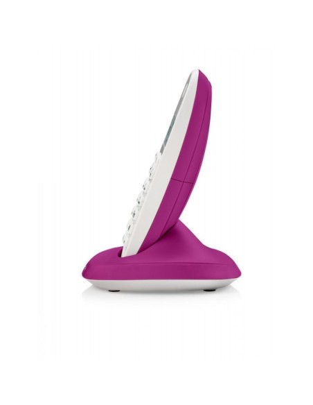 Motorola C1001L Telefono DECT Identificatore di chiamata Viola, Bianco