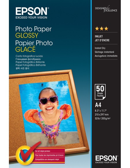 Epson Photo Paper Glossy - A4 - 50 Fogli