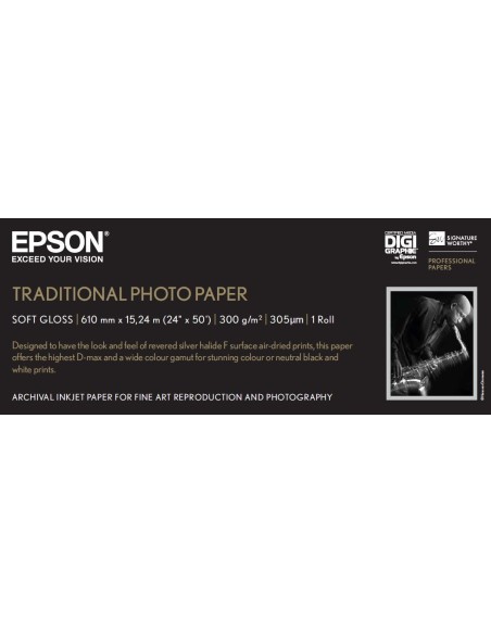Epson Traditional Photo Paper, in rotoli da 60, 96cm (24'') x 15m