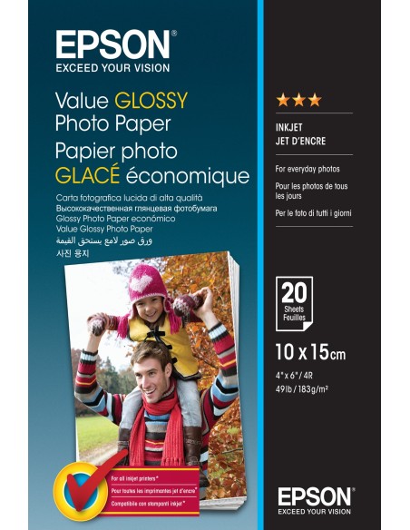 Epson Value Glossy Photo Paper - 10x15cm - 20 Fogli