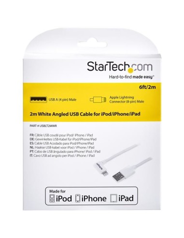 StarTech.com Cavo USB a connettore Lightning da 8 pin ad angolo destro da 2m - bianco