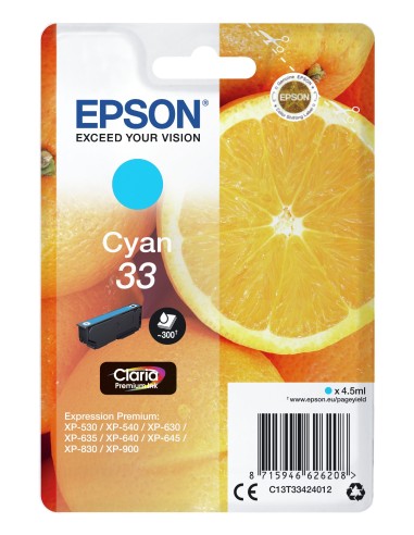 Epson Oranges Cartuccia Ciano T33 Claria Premium
