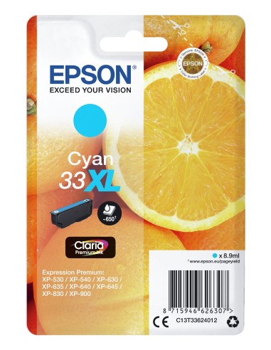 Epson Oranges Cartuccia Ciano T33XL Claria Premium