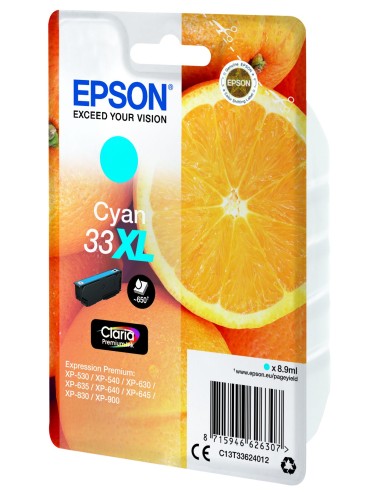 Epson Oranges Cartuccia Ciano T33XL Claria Premium
