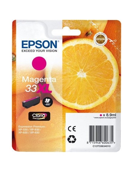 Epson Oranges 33XL M cartuccia d'inchiostro 1 pz Originale Resa elevata (XL) Magenta
