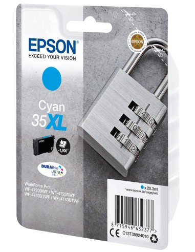 Epson Padlock Singlepack Cyan 35XL DURABrite Ultra Ink
