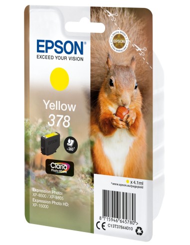 Epson Squirrel Singlepack Yellow 378 Claria Photo HD Ink