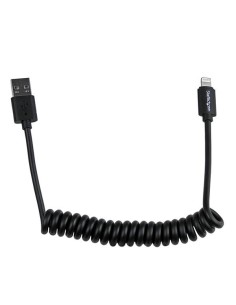 StarTech.com Cavo connettore Lightning a 8 pin Apple nero a USB a spirale da 60 cm per iPhone   iPod   iPad
