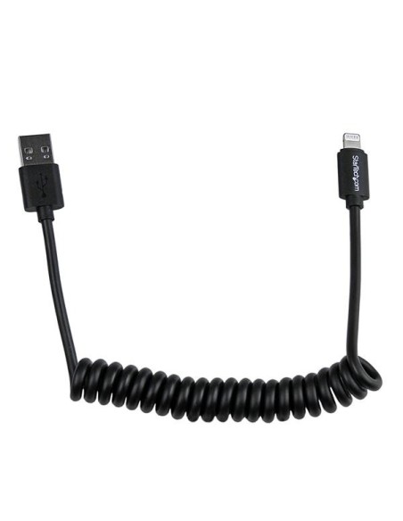 StarTech.com Cavo connettore Lightning a 8 pin Apple nero a USB a spirale da 60 cm per iPhone   iPod   iPad