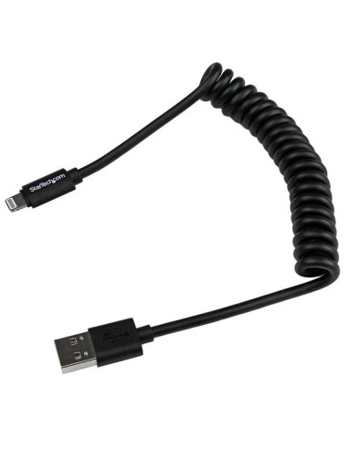 StarTech.com Cavo connettore Lightning a 8 pin Apple nero a USB a spirale da 60 cm per iPhone   iPod   iPad