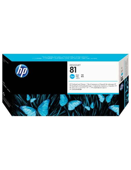 HP Testina di stampa dye e dispositivi di pulizia ciano DesignJet 81