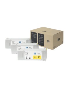 HP 81 3-pack 680-ml Yellow DesignJet Dye Ink Cartridges cartuccia d'inchiostro 3 pz Originale Giallo