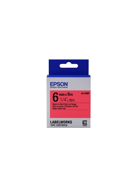 Epson Nastro fondo Pastello Rosso per testo Nero 6 9 LK-2RBP