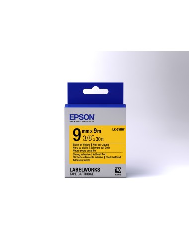 Epson Nastro fondo Pastello Giallo per testo Nero, altamente adesivo 9 9 LK-3YBW