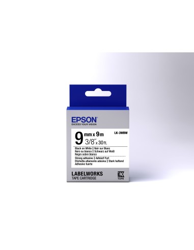 Epson Nastro fondo Bianco per testo Nero, altamente adesivo 9 9 LK-3WBW