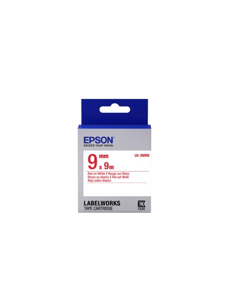 Epson Nastro fondo Standard Bianco per testo Rosso 9 9 LK-3WRN
