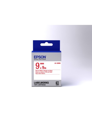 Epson Nastro fondo Standard Bianco per testo Rosso 9 9 LK-3WRN