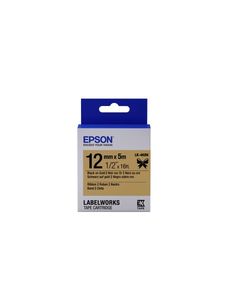 Epson Nastro satinato per etichettatrici LK-4KBK nero oro 12 mm (5 m)