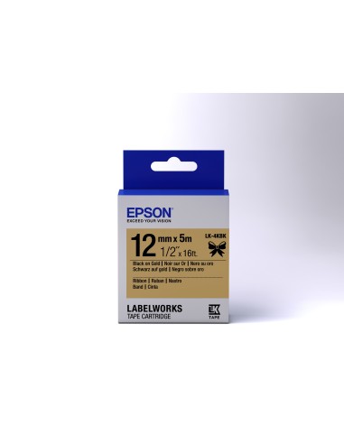 Epson Nastro satinato per etichettatrici LK-4KBK nero oro 12 mm (5 m)