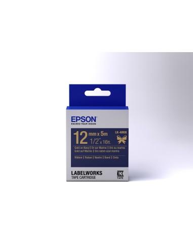 Epson Nastro satinato per etichettatrici LK-4HKK oro blu 12 mm (5 m)