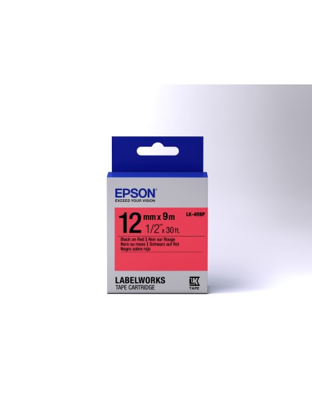 Epson Nastro fondo Pastello Rosso per testo Nero 12 9 LK-4RBP