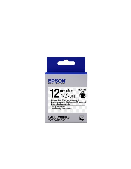 Epson Nastro fondo Trasparente per testo Nero 12 9 LK-4TBN