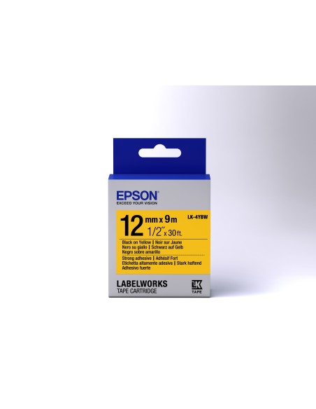 Epson Nastro fondo Pastello Giallo per testo Nero, altamente adesivo 12 9 LK-4YBW