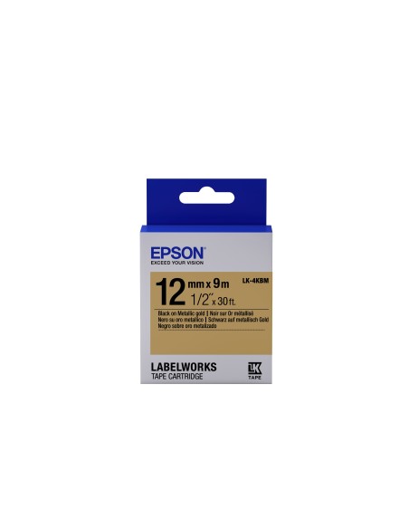 Epson Nastro fondo Oro per testo Nero 12 9 LK-4KBM