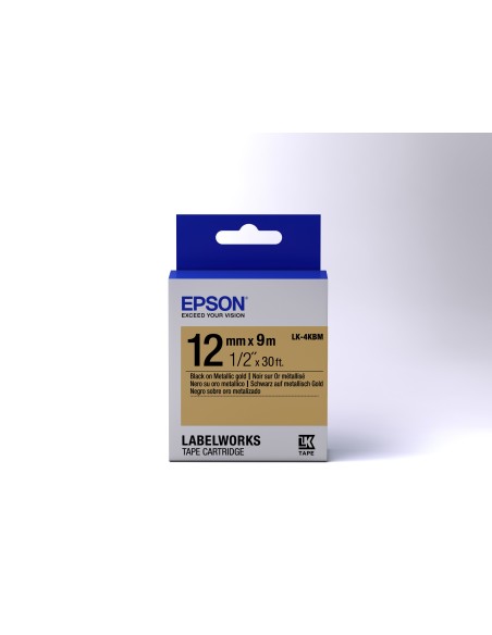 Epson Nastro fondo Oro per testo Nero 12 9 LK-4KBM