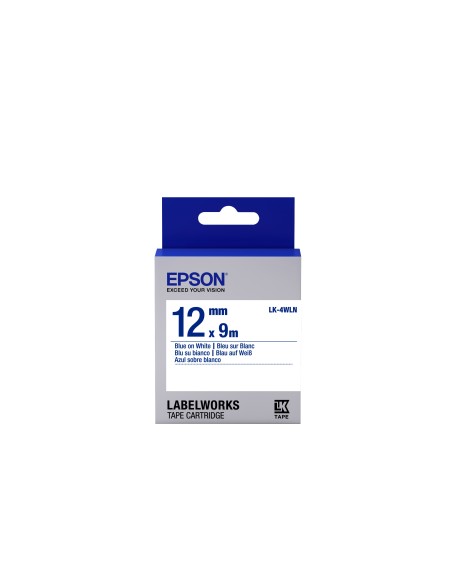 Epson Nastro fondo Standard bianco per testo Blu 12 9 LK-4WLN