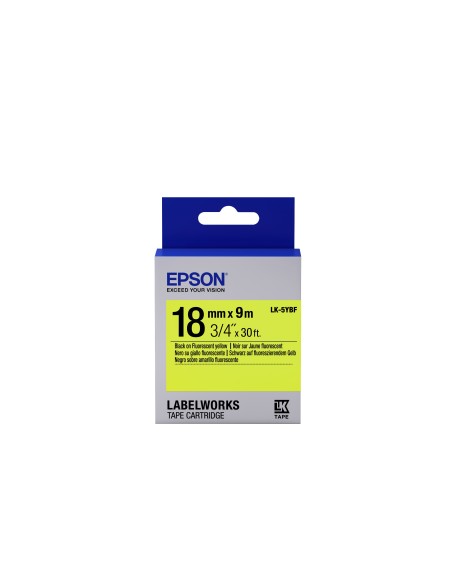 Epson Nastro fondo Fluorescente Giallo per testo Nero 18 9 LK-5YBF
