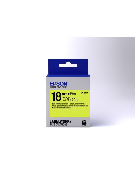 Epson Nastro fondo Fluorescente Giallo per testo Nero 18 9 LK-5YBF