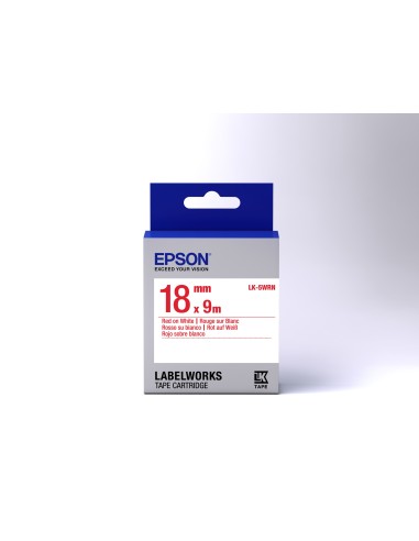 Epson Nastro fondo Standard Bianco per testo Rosso 18 9 LK-5WRN