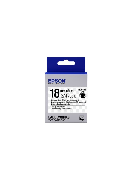 Epson Nastro fondo Trasparente per testo Nero 18 9 LK-5TBN