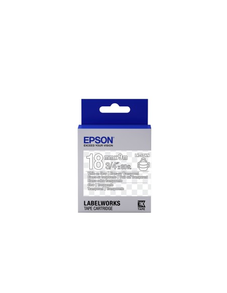 Epson Nastro fondo Trasparente per testo Bianco 18 9 LK-5TWN