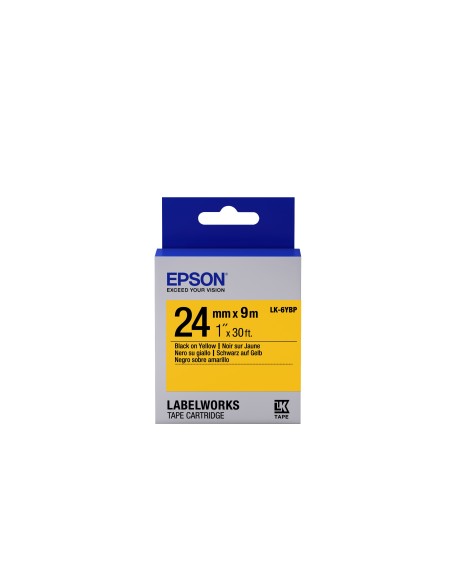 Epson Nastro fondo Pastello Giallo per testo Nero 24 09 LK-6YBP