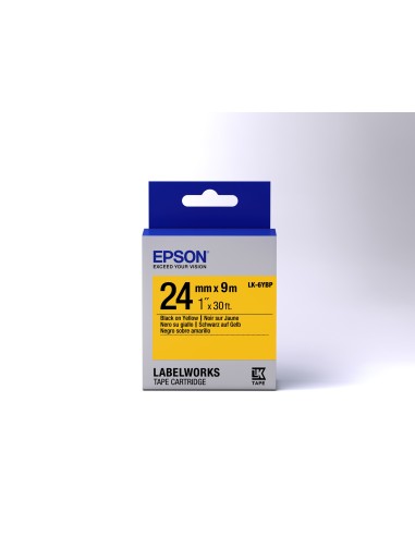 Epson Nastro fondo Pastello Giallo per testo Nero 24 09 LK-6YBP
