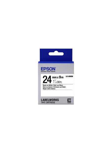 Epson Nastro fondo Standard Bianco per testo Nero 24 09 LK-6WBN