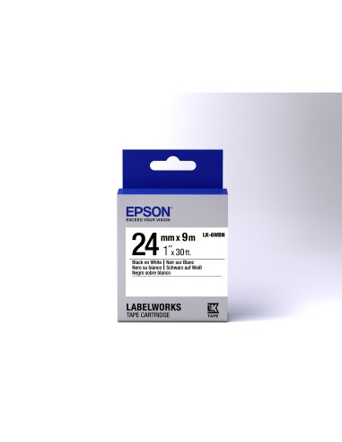 Epson Nastro fondo Standard Bianco per testo Nero 24 09 LK-6WBN
